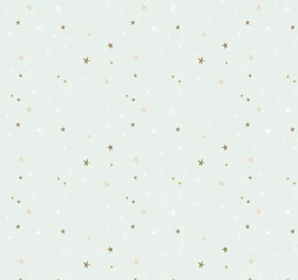 Spin and Twirl Stars Mint Green Fabric Half Yards
