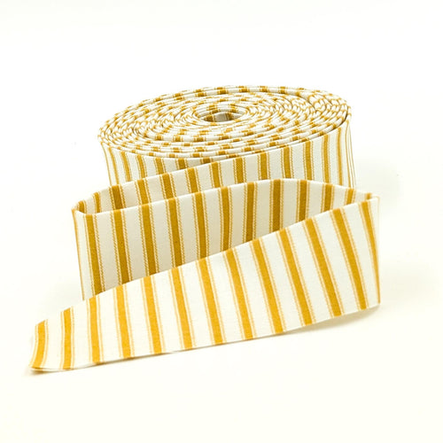 Quilt Binding Ticking Stripe Ivy Reese Golden Yellow Cream 1 1/4