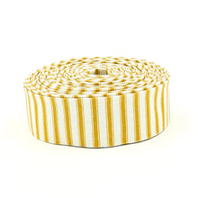 Load image into Gallery viewer, Quilt Binding Ticking Stripe Ivy Reese Golden Yellow Cream 1 1/4&quot; Single Fold
