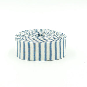 Quilt Binding Ticking Stripe Ivy Reese Slate Blue Cream 1 1/4" Single Fold