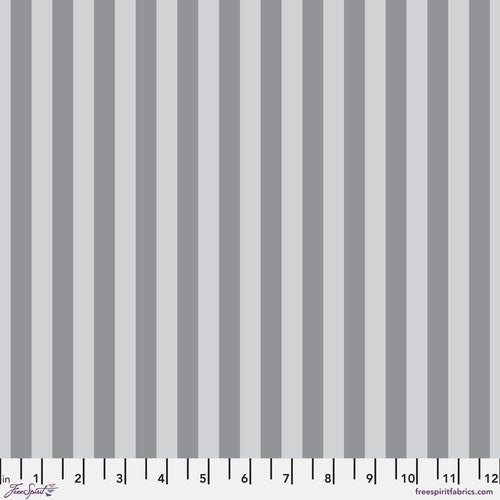 Tula Pink Tent Stripe Fog Gray Fabric Half Yards