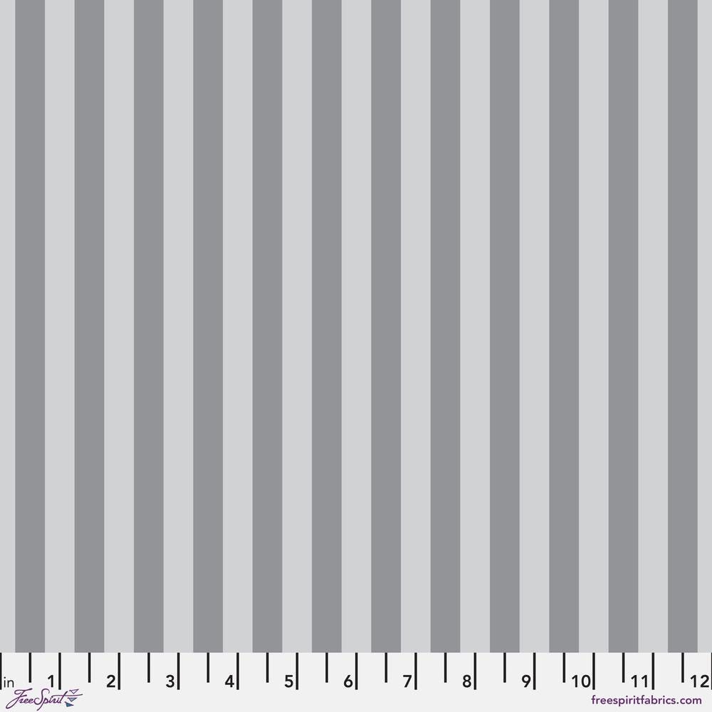 Tula Pink Tent Stripe Fog Gray Fabric Half Yards