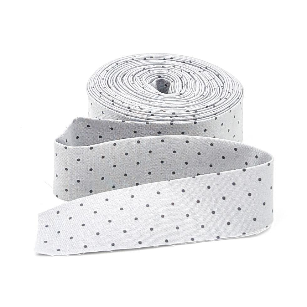 Quilt Binding Tula Pink Tiny Dot Fog Gray 1 1/4