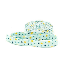 Load image into Gallery viewer, Double Fold Bias Tape 1/2'' Baby Boy Stars Blue Aqua
