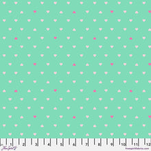 Load image into Gallery viewer, Tula Pink Besties Unconditional Love Hearts Clover Green Fabric Half Yards
