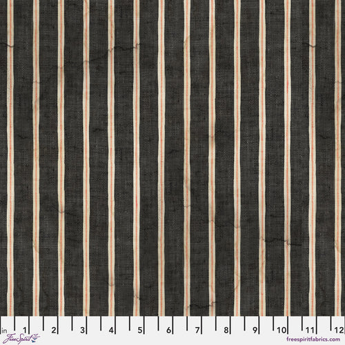 Eclectic Elements Laboratory Striped Brown Fabric Half Yard