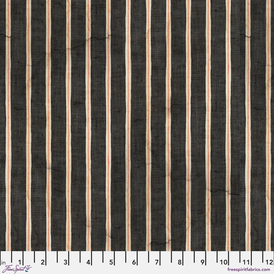 Eclectic Elements Laboratory Striped Brown Fabric Half Yard