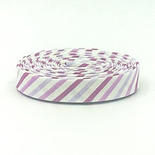 Load image into Gallery viewer, Double Fold 1/2" Bias Tape Grape Stripe Purple Binding
