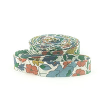 Load image into Gallery viewer, Double Fold Bias Tape 1/2'' Liberty of London Tana Lawn Poppy Forest Slate
