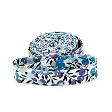 Load image into Gallery viewer, Double Fold Bias Tape 1/2'' Liberty of London Tana Lawn Wiltshire Blossom Purple/Blue
