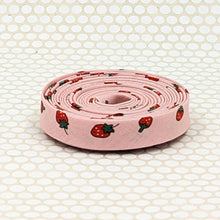 Load image into Gallery viewer, Double Fold 1/2'' Bias Tape Strawberries Pink

