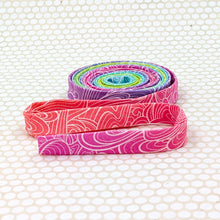 Load image into Gallery viewer, Double Fold 1/2'' Bias Tape Floral Reef Rip Tide Rainbow Binding

