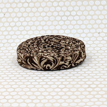 Load image into Gallery viewer, Double Fold 1/2'' Bias Tape Floral Tooled Leather Brown Binding

