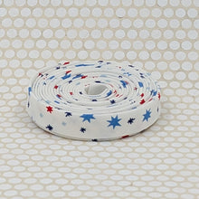 Load image into Gallery viewer, Double Fold 1/2'' Bias Tape Firecracker Red White Blue Patriotic Binding

