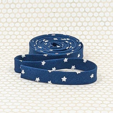 Load image into Gallery viewer, Double Fold 1/2'' Bias Tape Flag Stars Blue White Patriotic Binding
