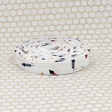 Load image into Gallery viewer, Double Fold 1/2'' Bias Tape Rockets Blue Red White Patriotic Binding
