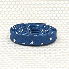 Load image into Gallery viewer, Double Fold 1/2'' Bias Tape Flag Stars Blue White Patriotic Binding
