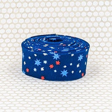 Load image into Gallery viewer, Bias Quilt Binding Tiny Flags Red White Blue 1 1/4" Single Fold

