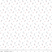 Load image into Gallery viewer, Tiny Stars Red White Blue Half Yard
