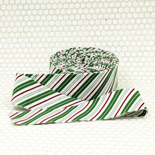 Load image into Gallery viewer, Quilt Binding Merry Little Christmas Stripe Cream 1 1/4" Single Fold

