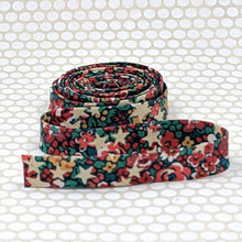 Load image into Gallery viewer, Liberty of London Organic 1/2" Double Fold Bias Tape Emma Etoile Gold Metallic Stars
