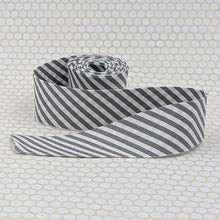 Load image into Gallery viewer, Bias Quilt Binding Gray White Stripe 1 1/4" Single Fold
