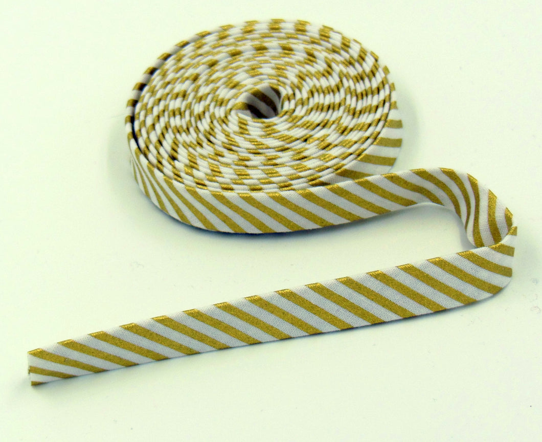Bias Tape Stripes Gold & White