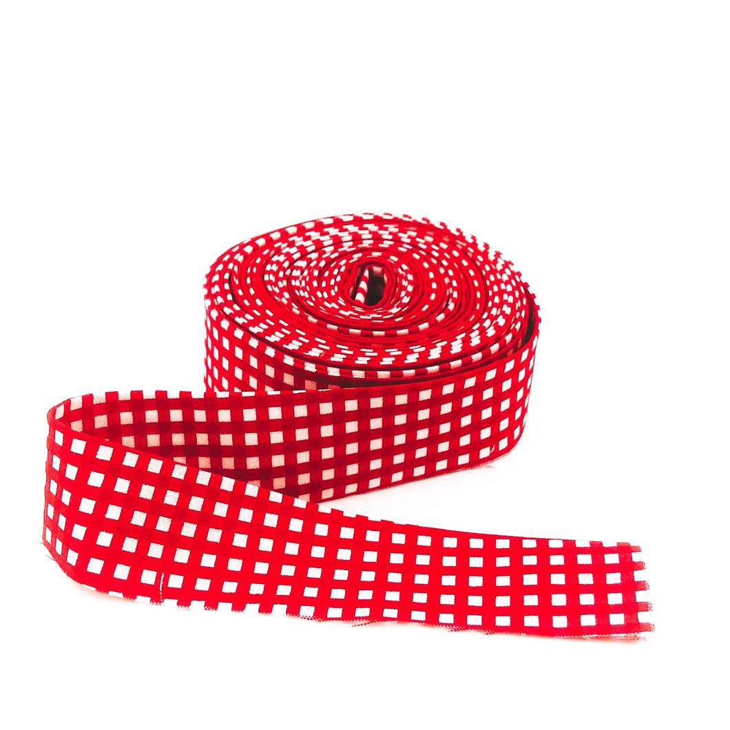 Quilt Binding 1/8'' Gingham Checked Red & White
