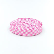 Load image into Gallery viewer, Bias Tape 1/8&#39;&#39; Gingham Pink &amp; White
