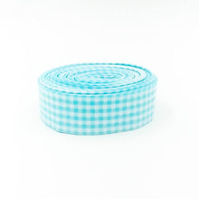 Load image into Gallery viewer, Quilt Binding 1/8&#39;&#39; Gingham Checked Aqua &amp; White
