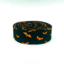 Load image into Gallery viewer, Quilt Binding Bad to the Bone Bats Black Orange

