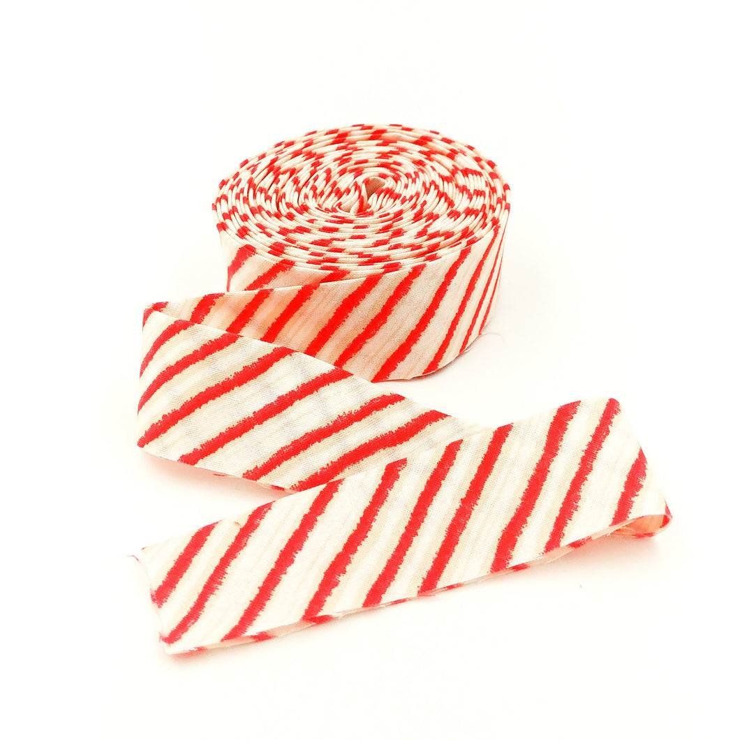 Quilt Binding Love Santa Peppermint Stripes Diagonal Stripe Red