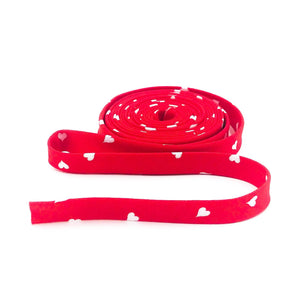 Double Fold Bias Tape 1/2'' Be Mine Valentine Hearts Red