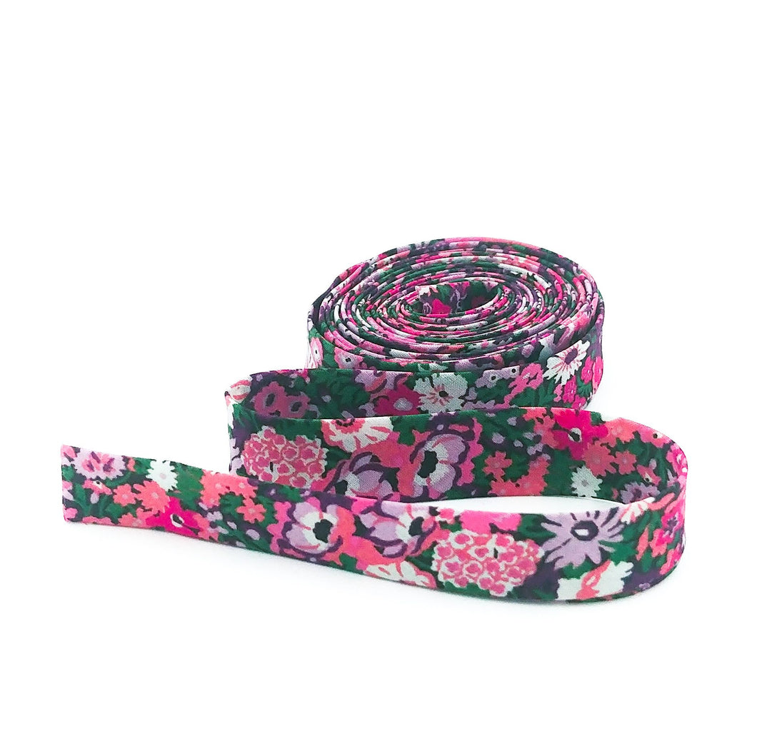 1/2'' Double Fold Bias Tape Liberty of London Tana Lawn Thorpe Hill Purple 3 Yards