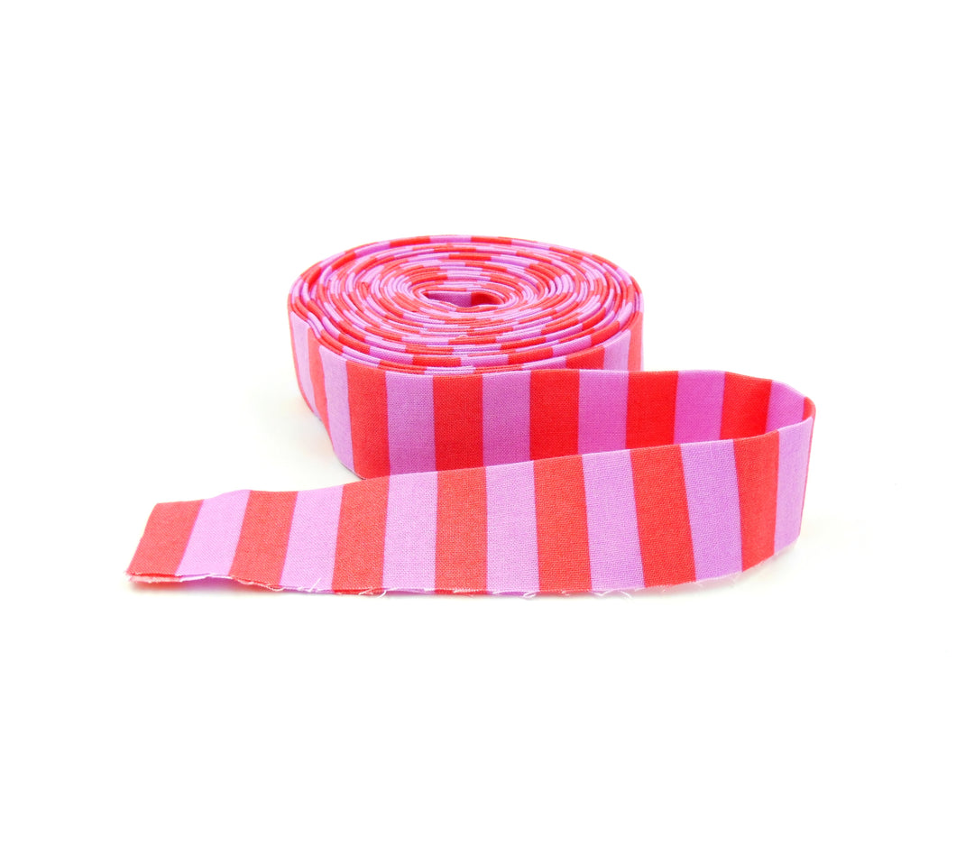 Quilt Binding Tula Pink Tent Stripe Poppy