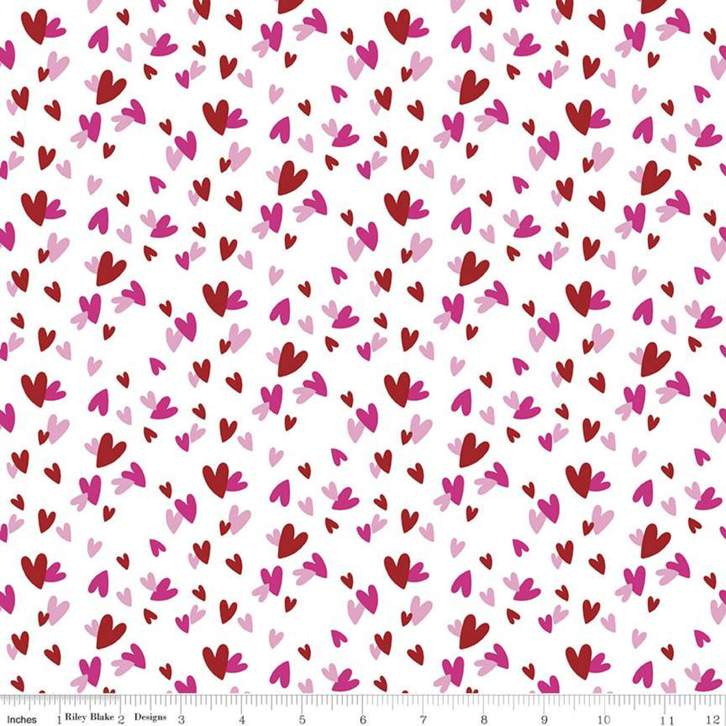 Gnomes In Love Hearts White Riley Blake Designs Half Yards